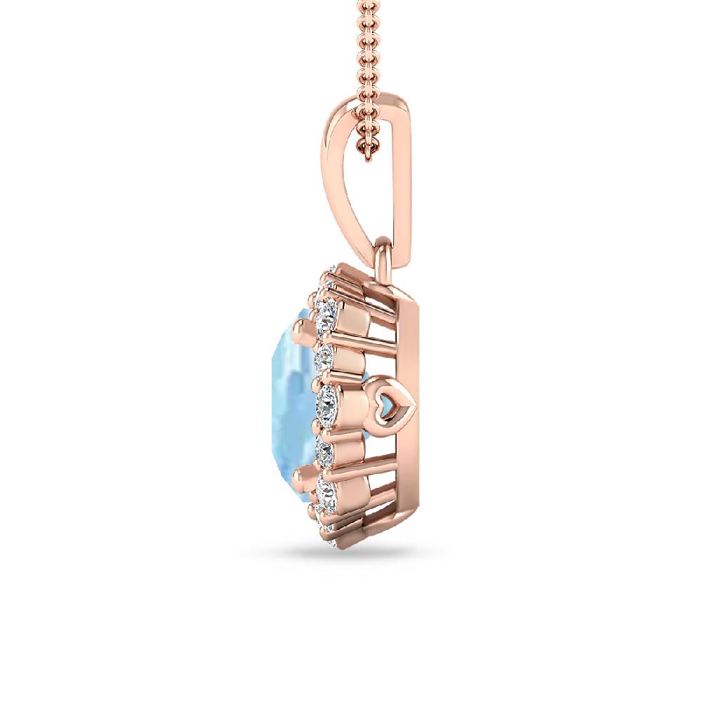 Rose Gold - Aquamarine