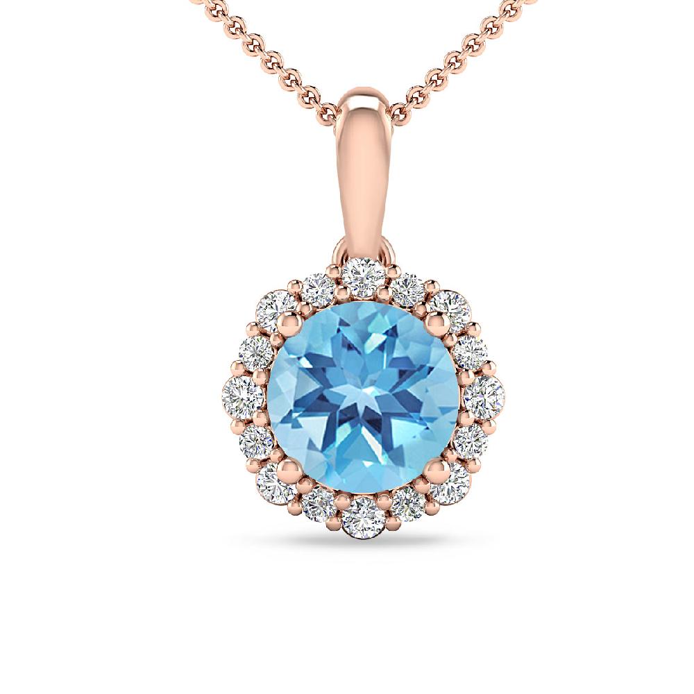 Rose Gold - Blue Topaz