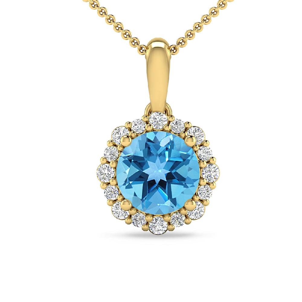Yellow Gold - Blue Topaz