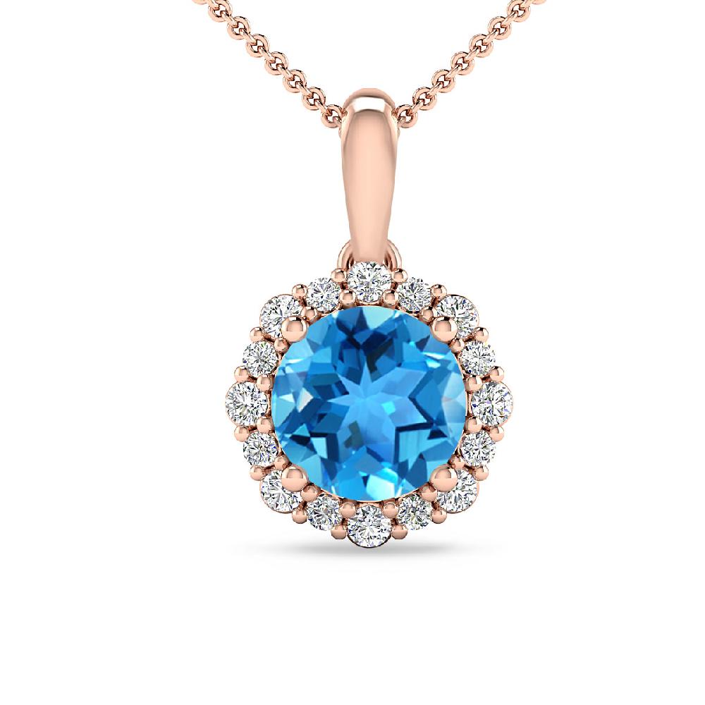 Rose Gold - Blue Topaz