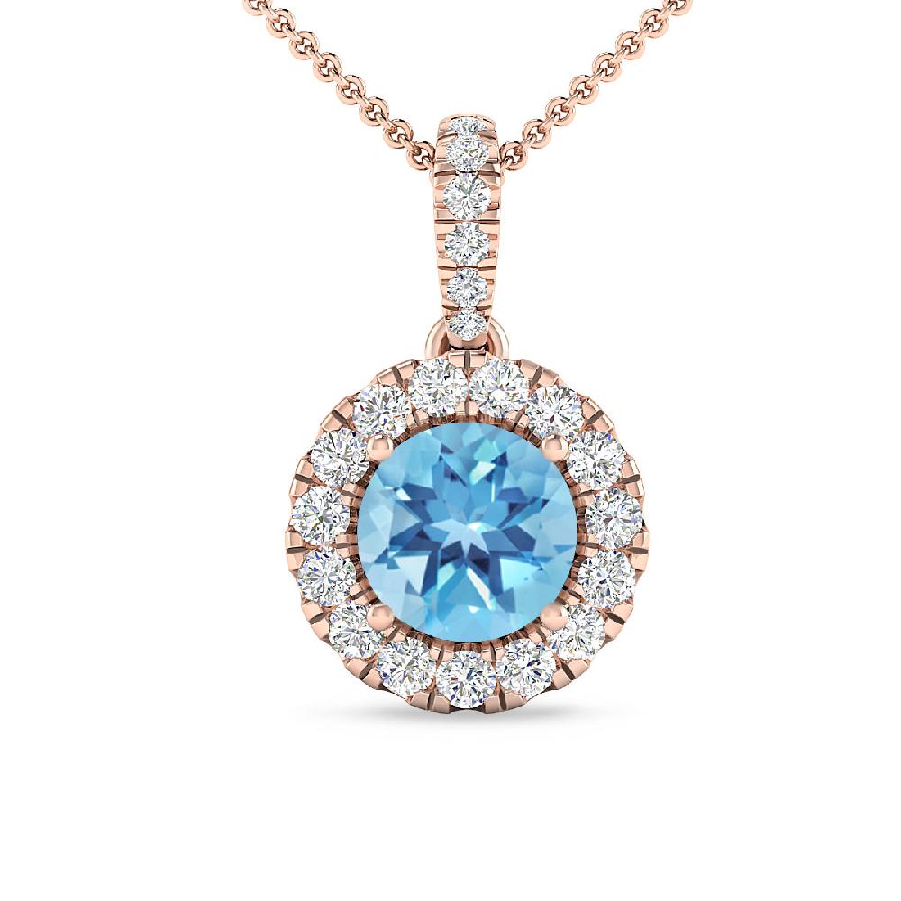 Rose Gold - Blue Topaz