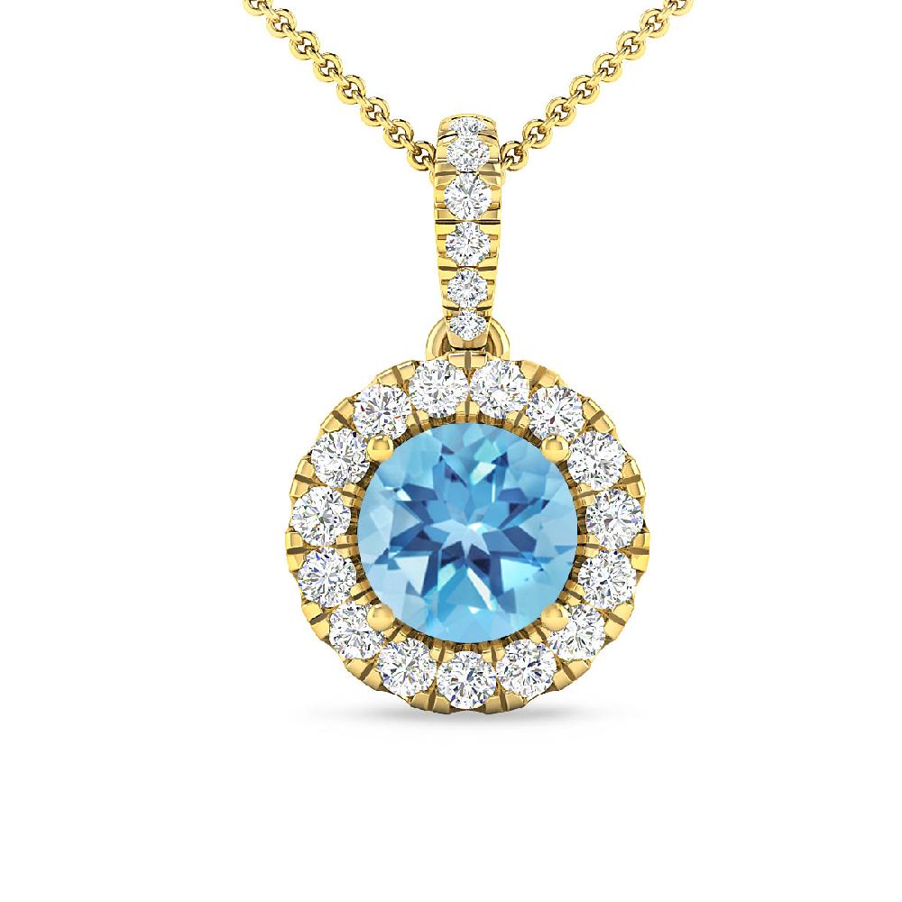 Yellow Gold - Blue Topaz