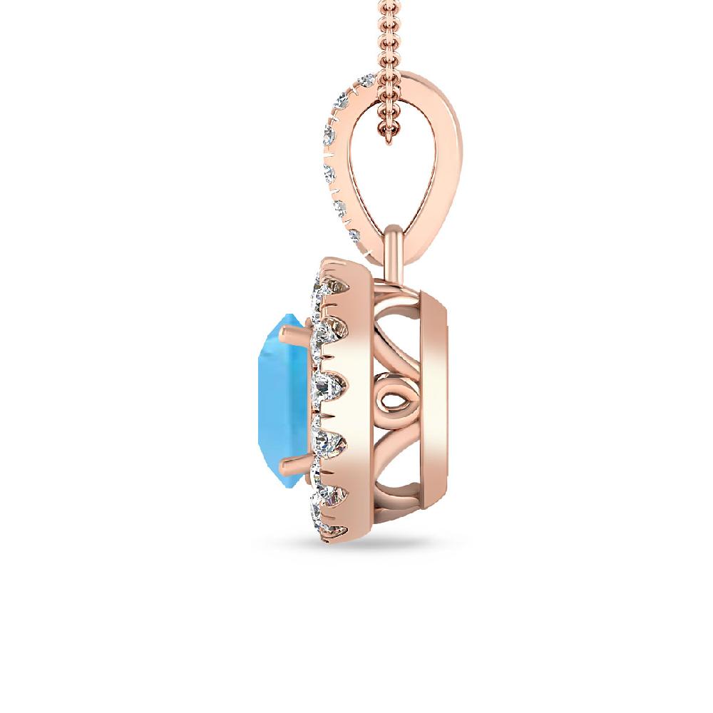 Rose Gold - Blue Topaz