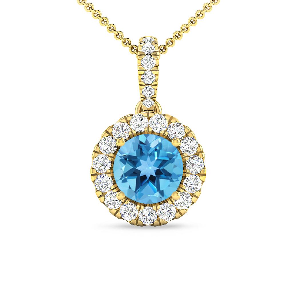 Yellow Gold - Blue Topaz