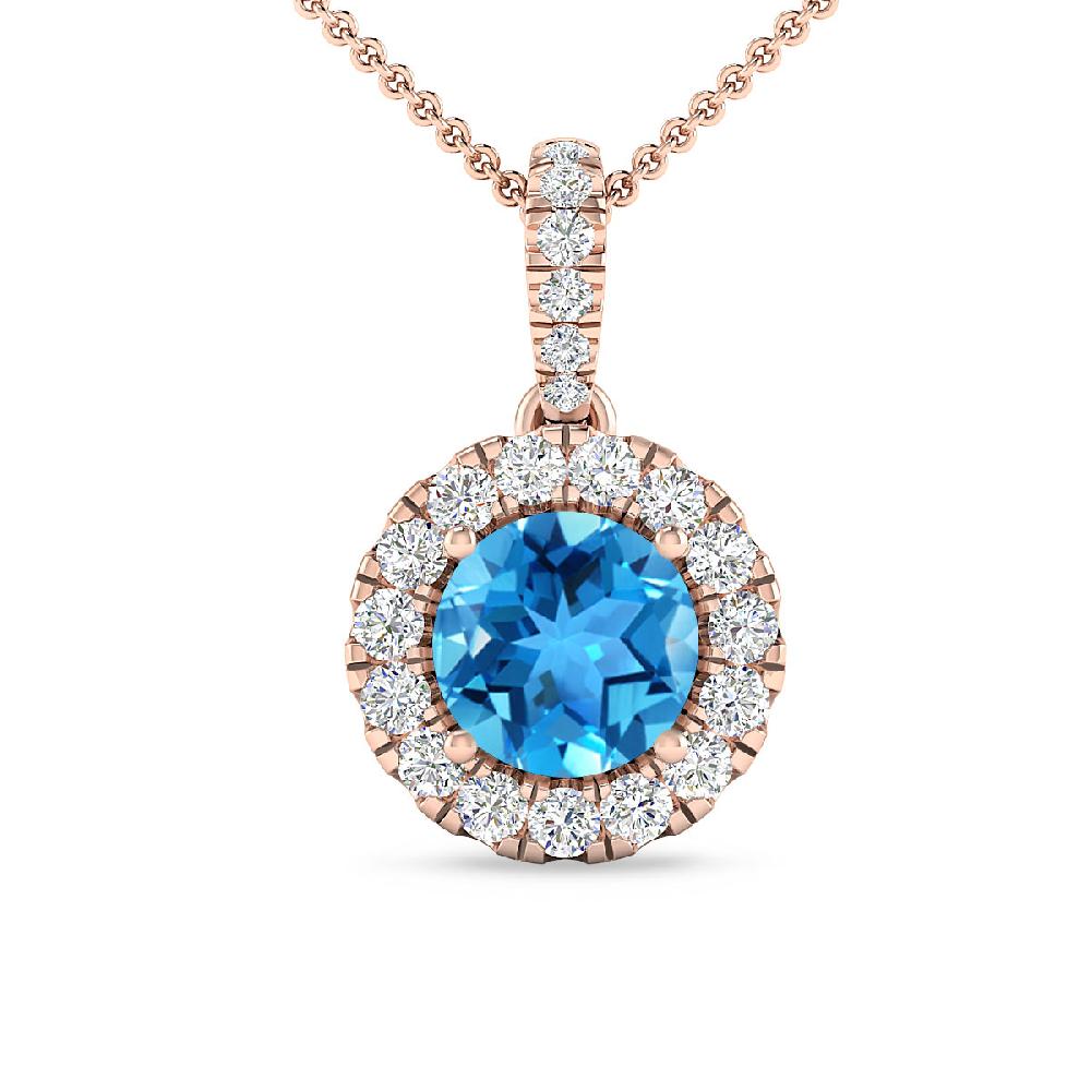 Rose Gold - Blue Topaz