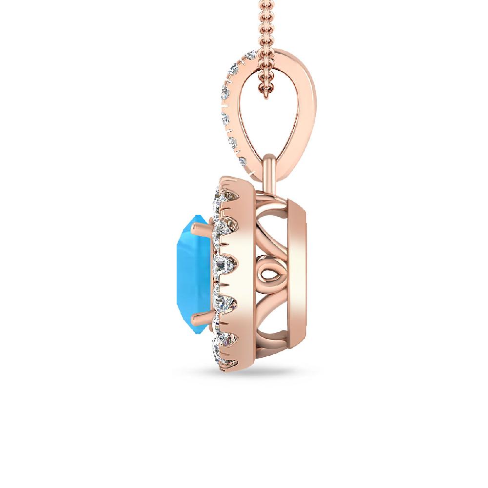 Rose Gold - Blue Topaz