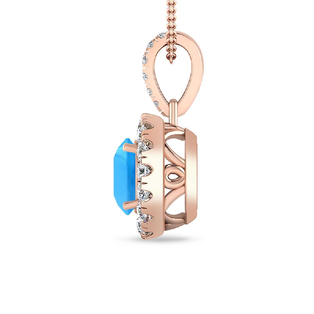 Rose Gold - Blue Topaz