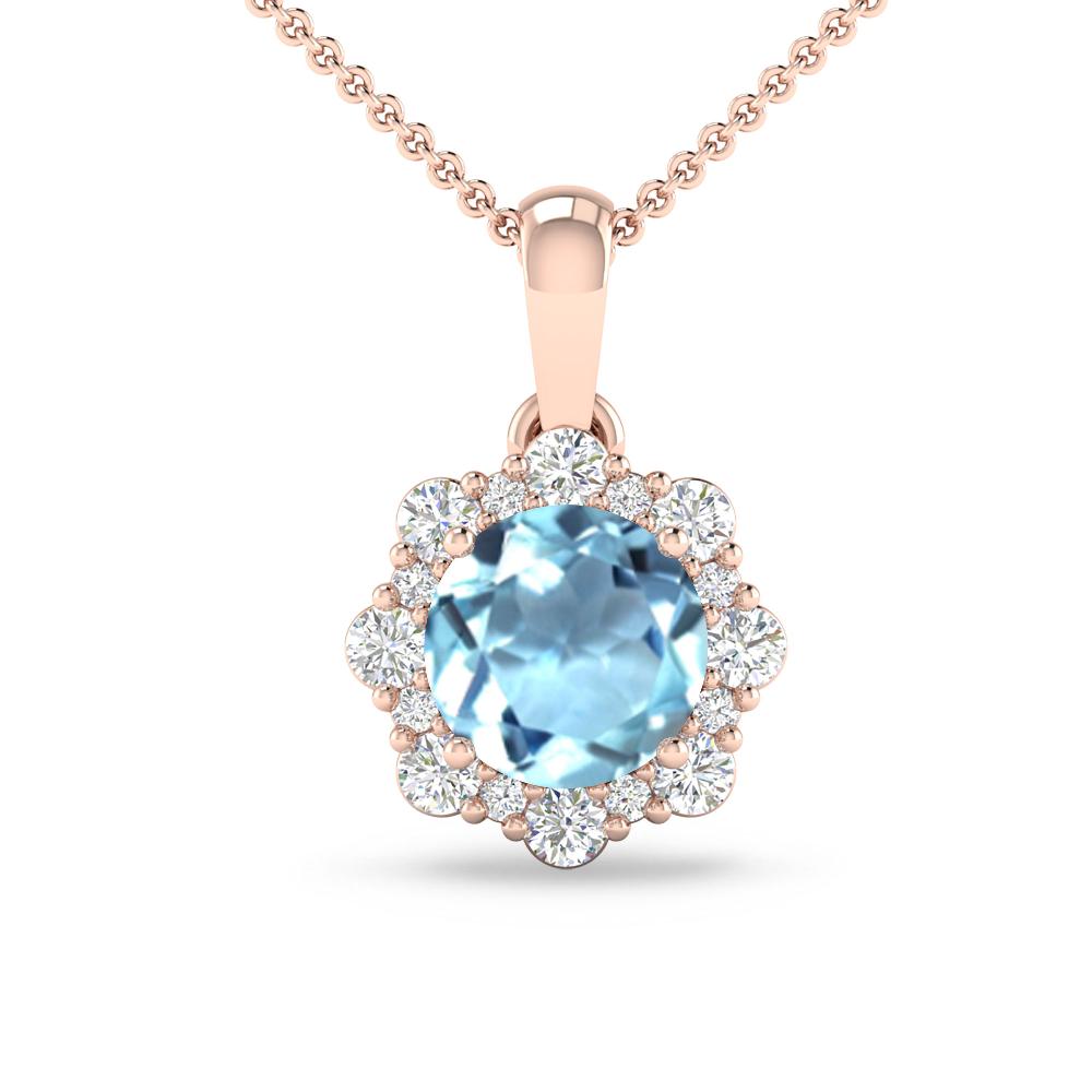 Rose Gold - Aquamarine