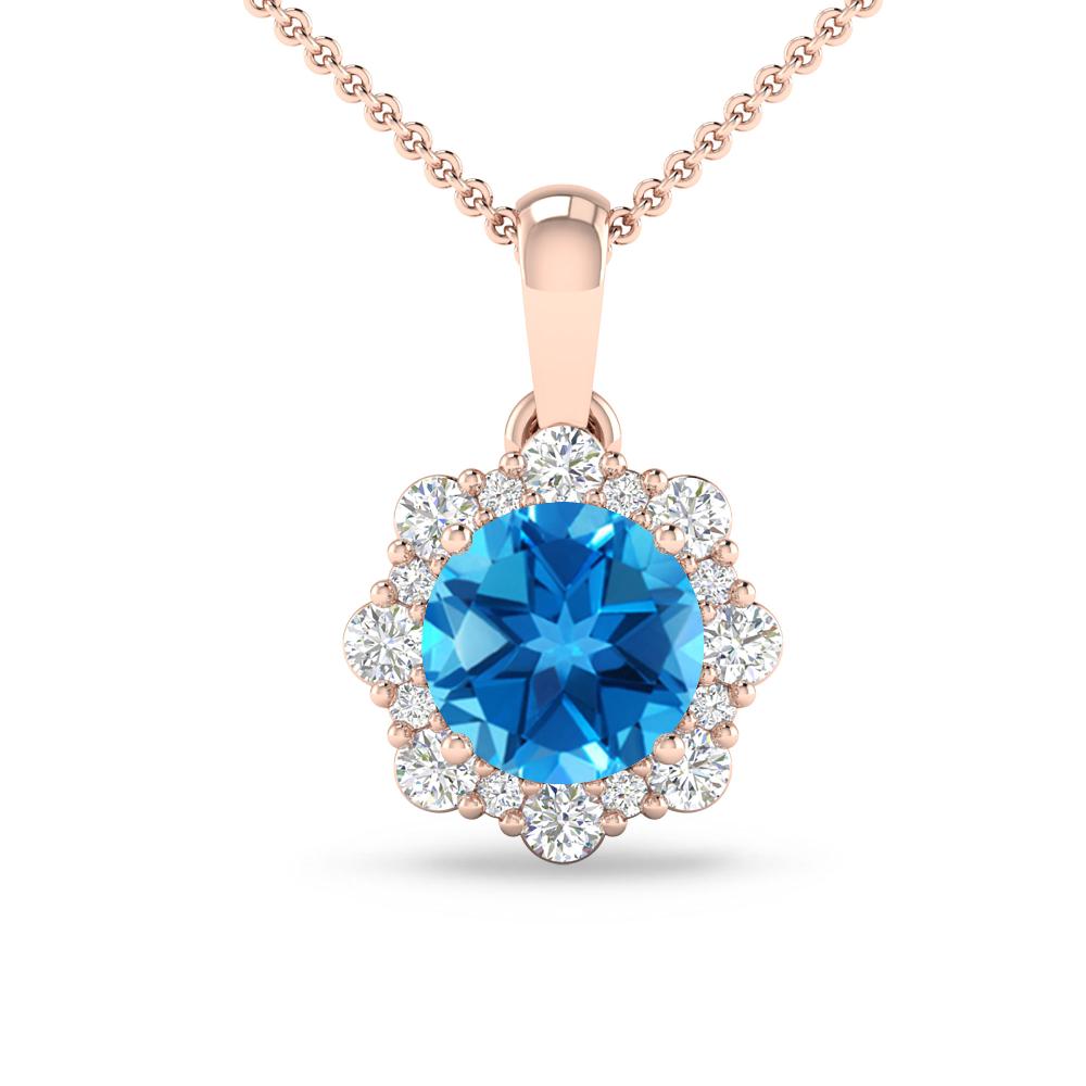 Rose Gold - Blue Topaz