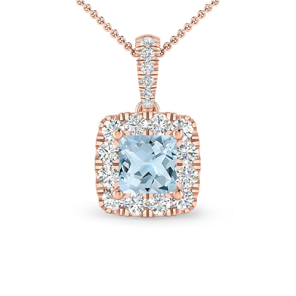 Rose Gold - Aquamarine