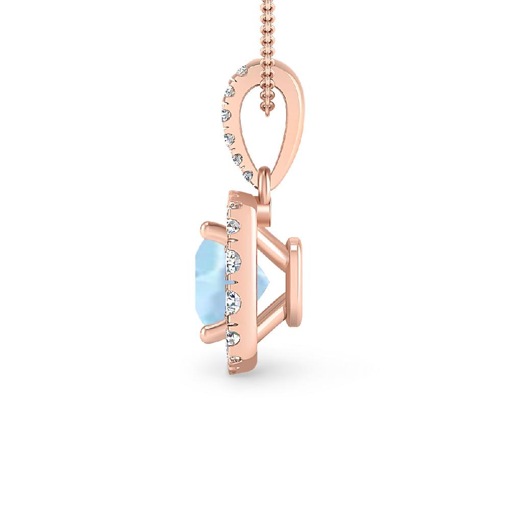 Rose Gold - Aquamarine