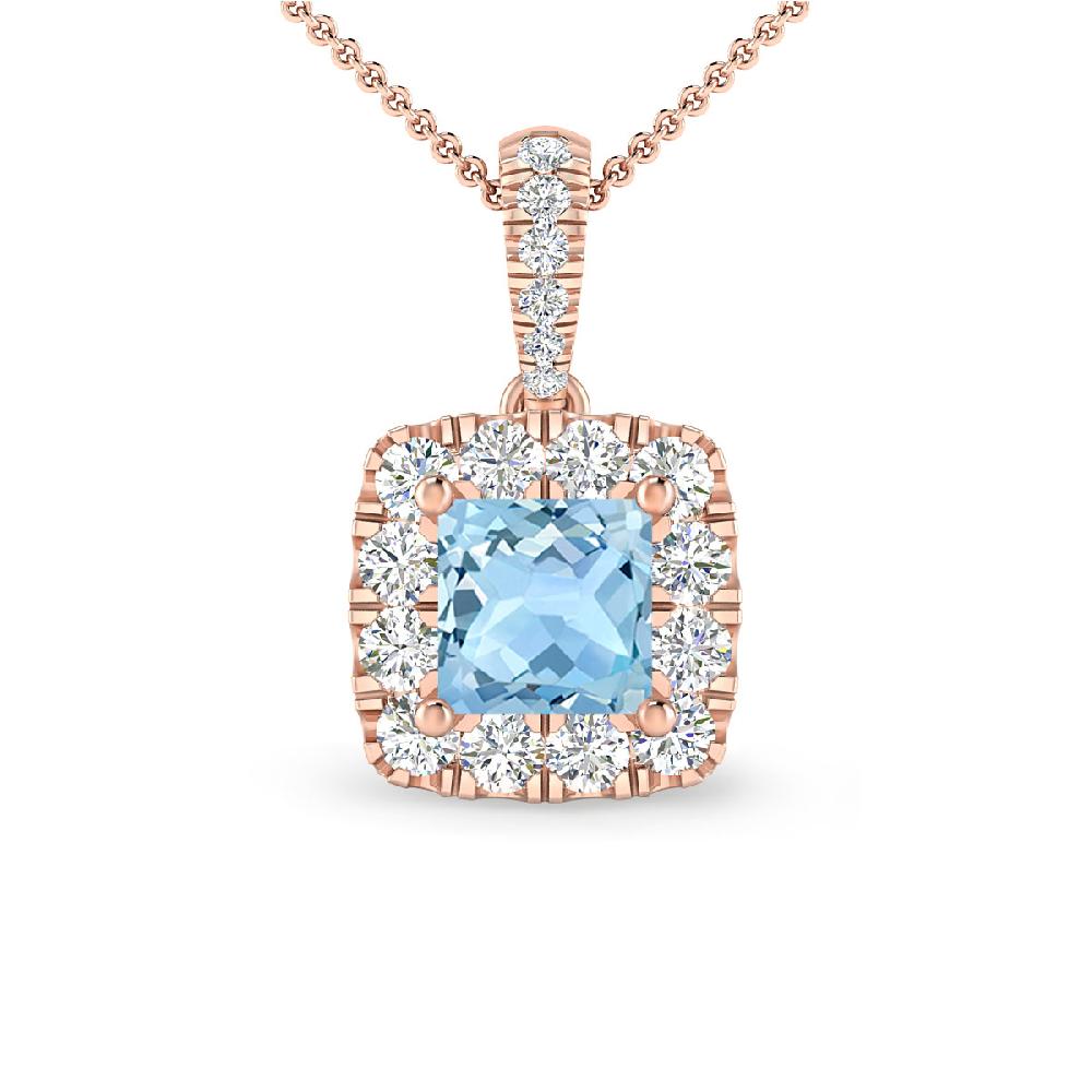 Rose Gold - Aquamarine