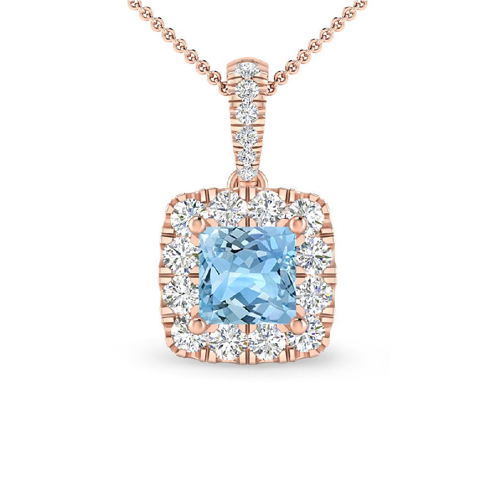 Rose Gold - Aquamarine