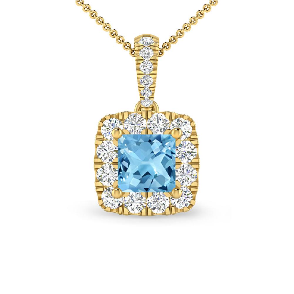 Yellow Gold - Blue Topaz