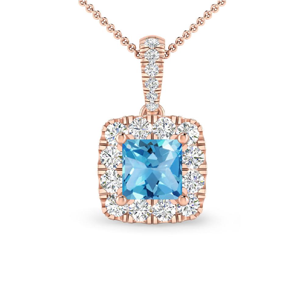 Rose Gold - Blue Topaz