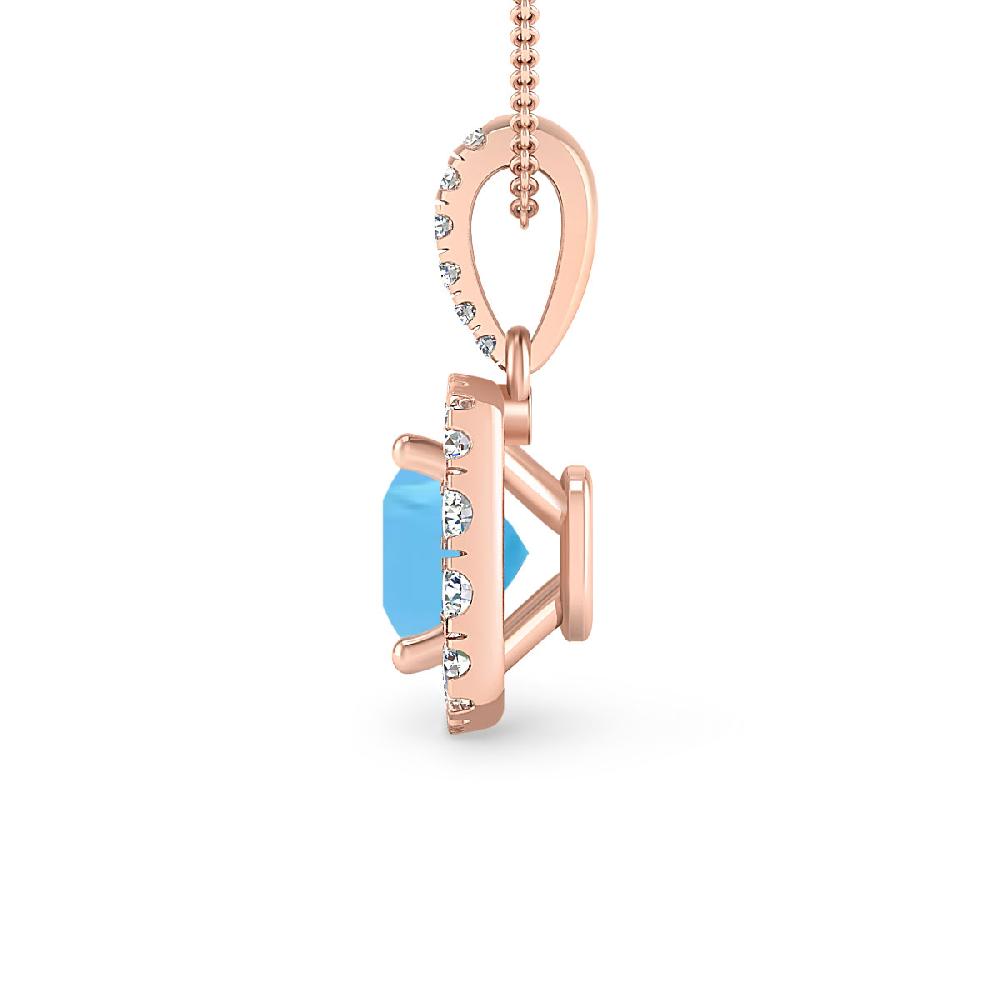 Rose Gold - Blue Topaz