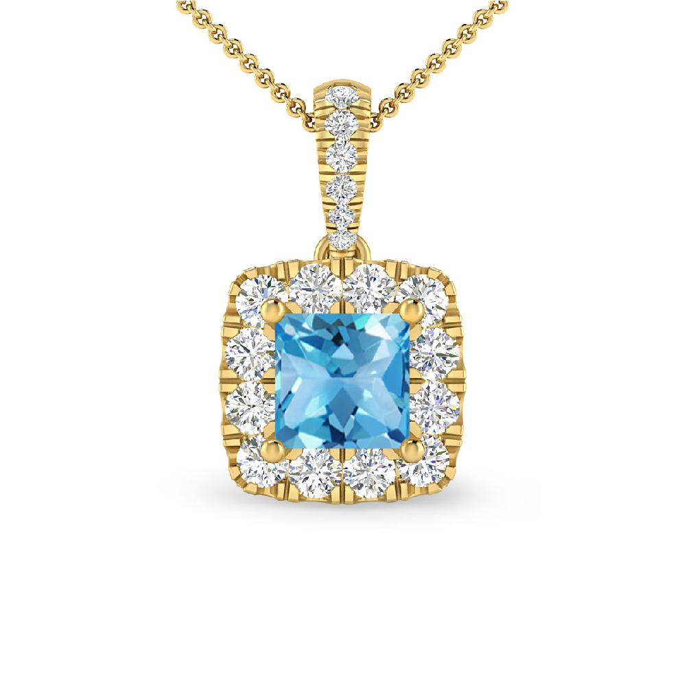 Yellow Gold - Blue Topaz