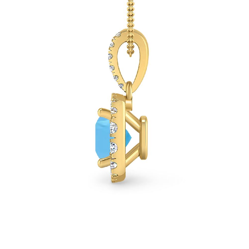 Yellow Gold - Blue Topaz