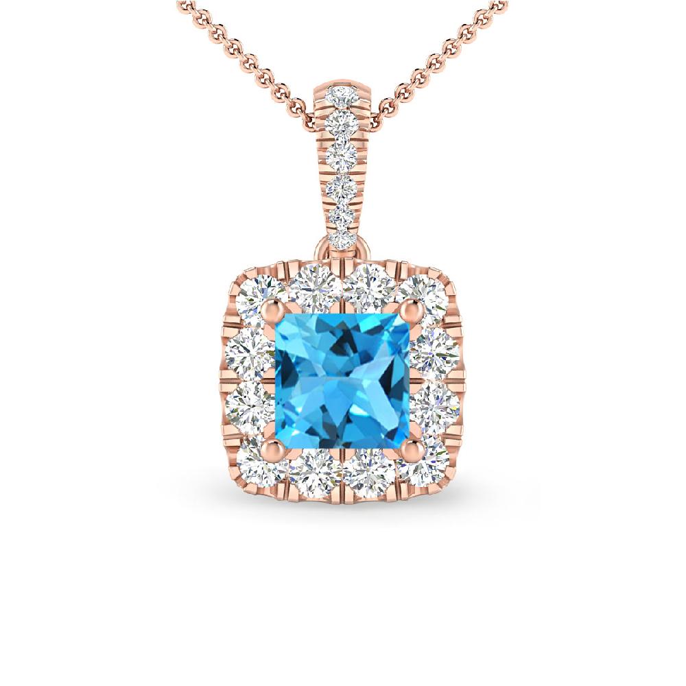 Rose Gold - Blue Topaz