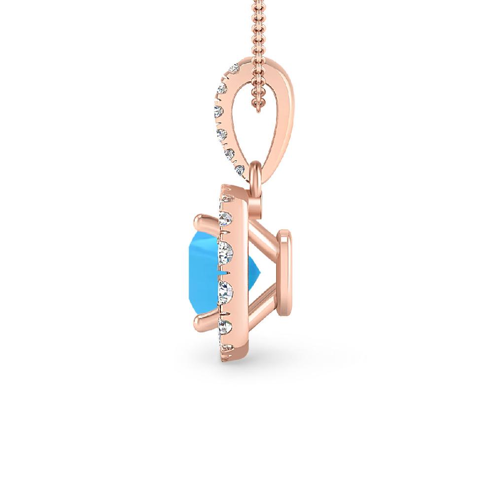 Rose Gold - Blue Topaz