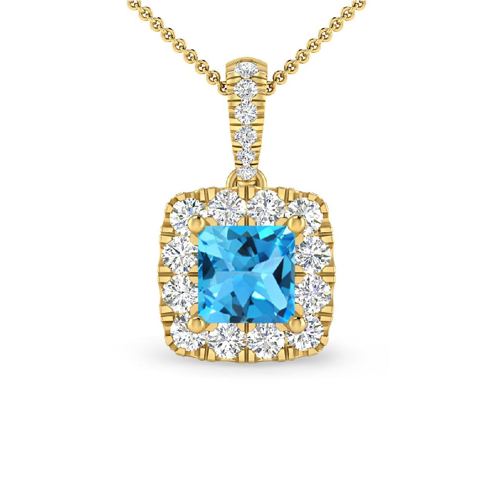 Yellow Gold - Blue Topaz