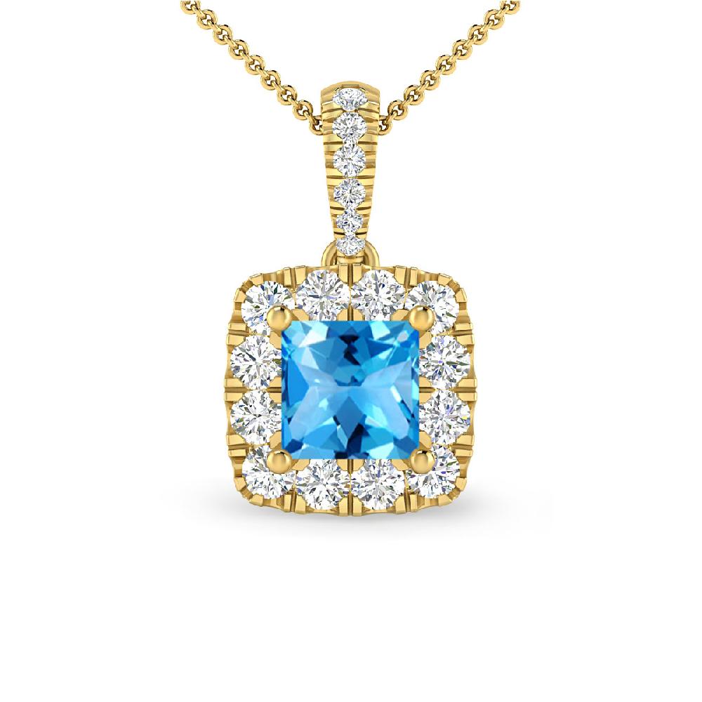 Yellow Gold - Blue Topaz