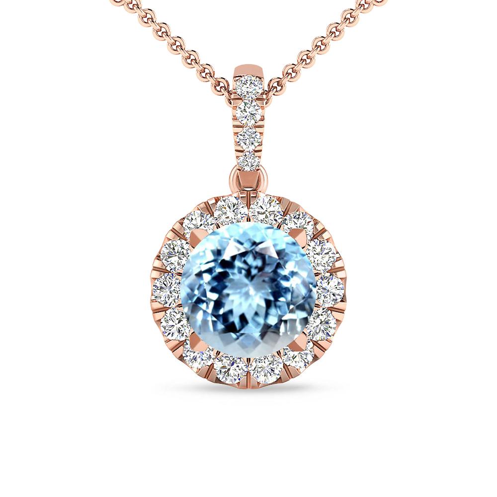 Rose Gold - Aquamarine