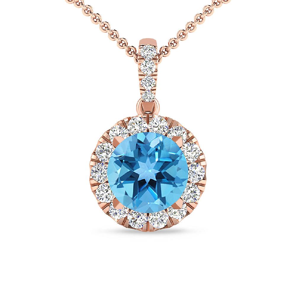 Rose Gold - Blue Topaz