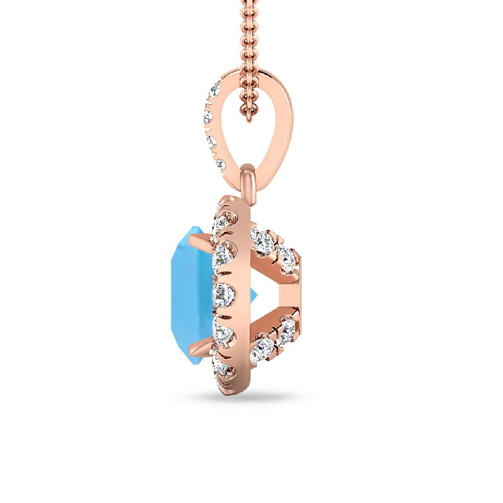 Rose Gold - Blue Topaz