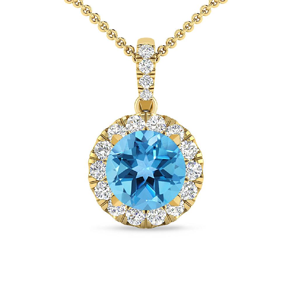 Yellow Gold - Blue Topaz