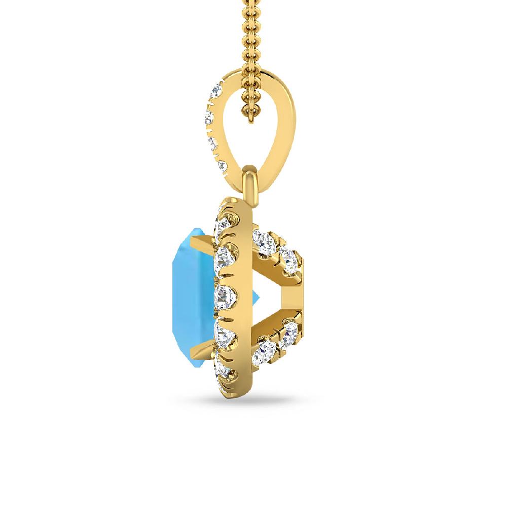 Yellow Gold - Blue Topaz