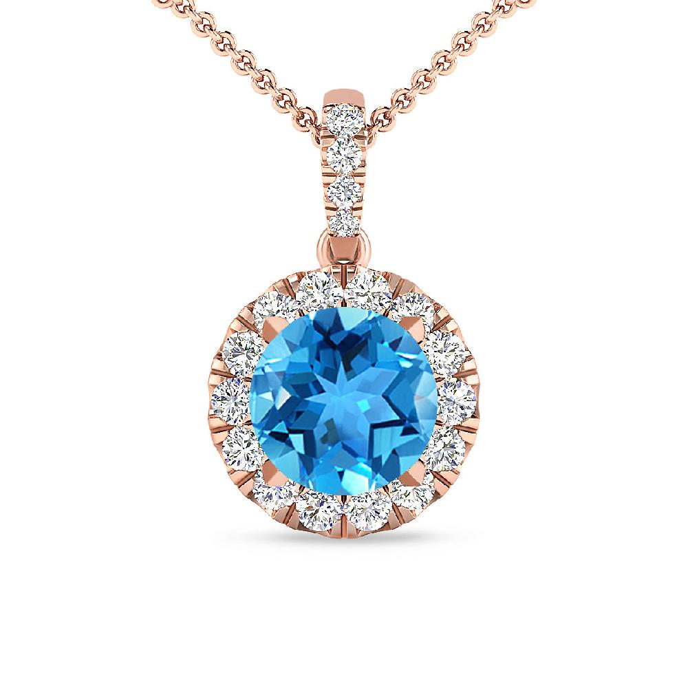 Rose Gold - Blue Topaz