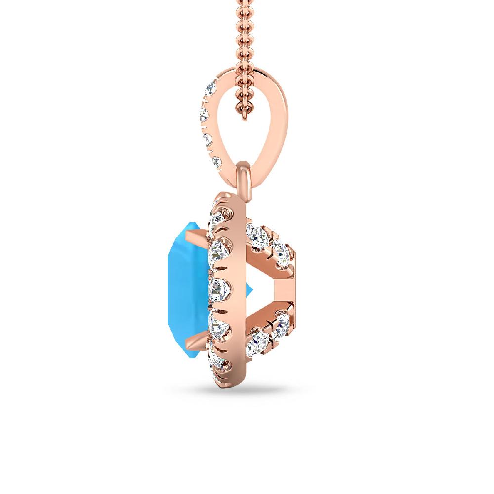 Rose Gold - Blue Topaz