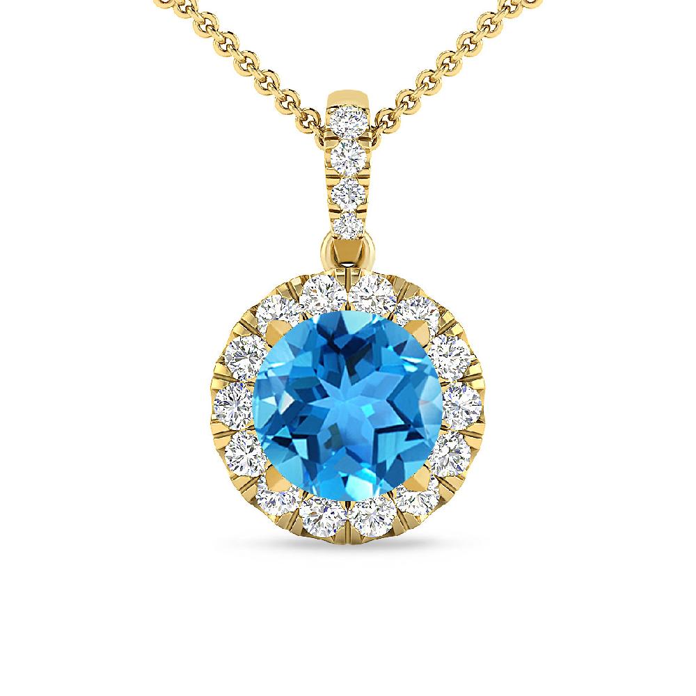 Yellow Gold - Blue Topaz