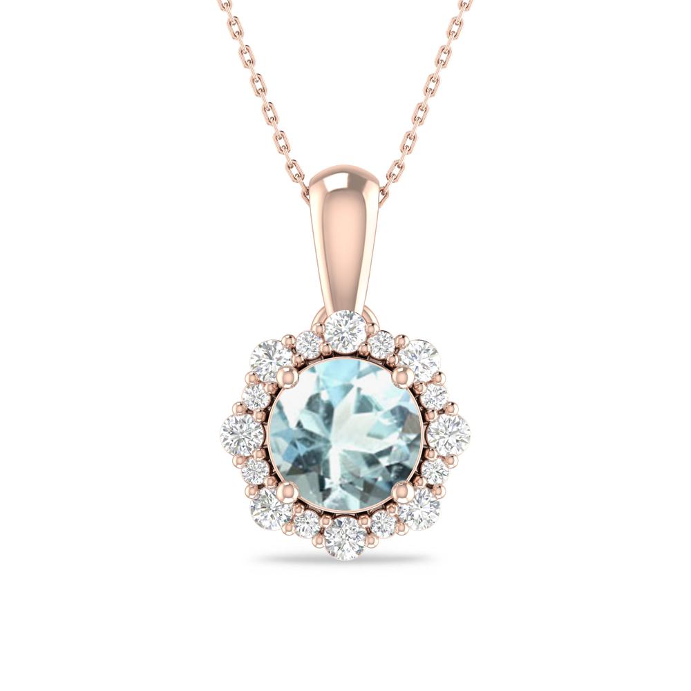 Rose Gold - Aquamarine