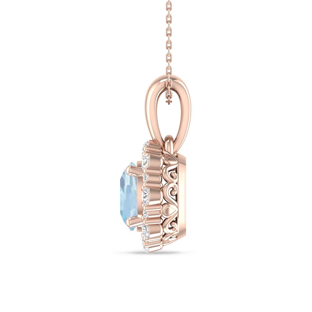 Rose Gold - Aquamarine