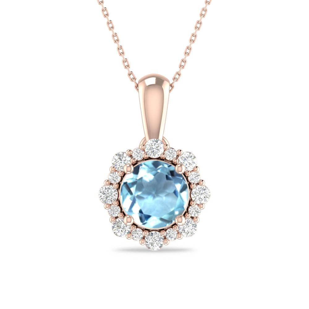 Rose Gold - Aquamarine