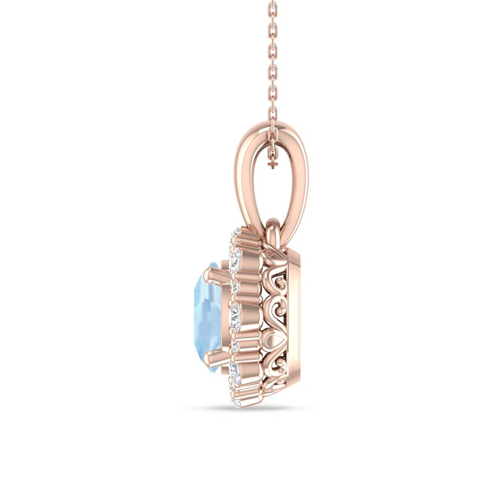Rose Gold - Aquamarine