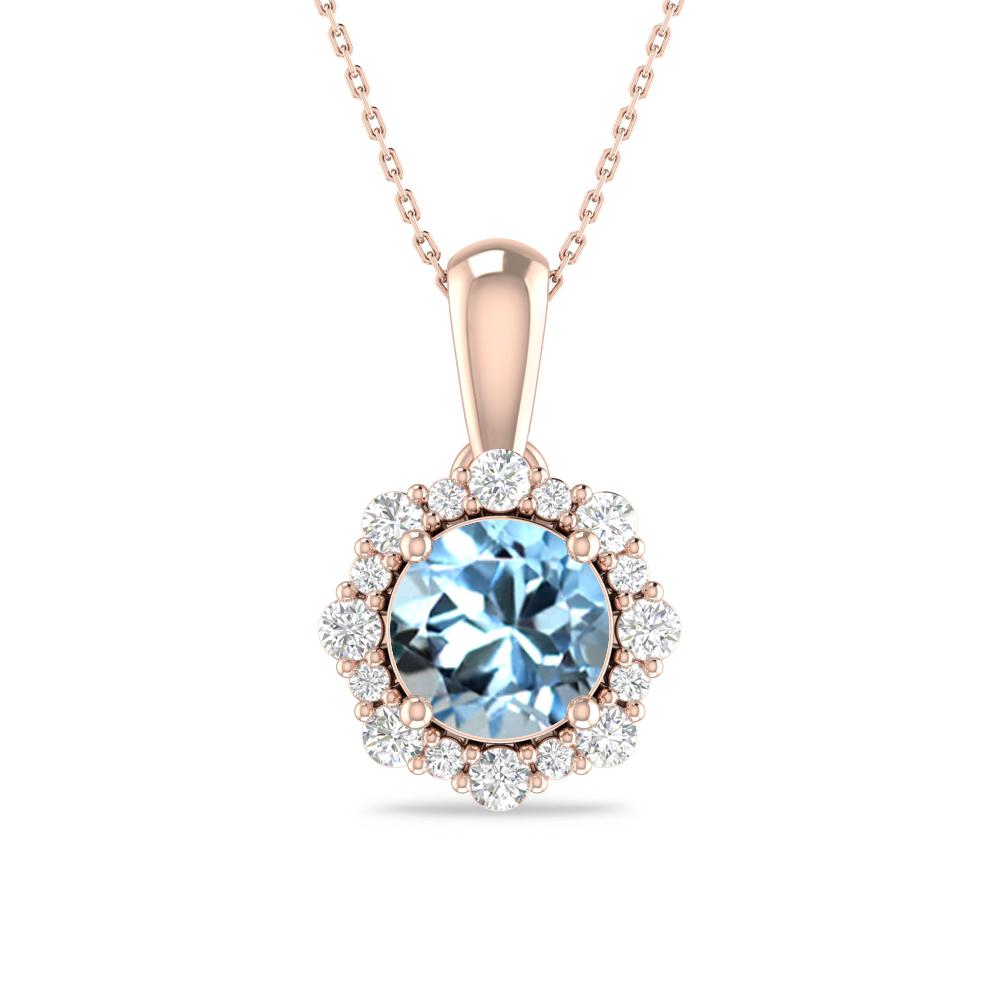 Rose Gold - Aquamarine