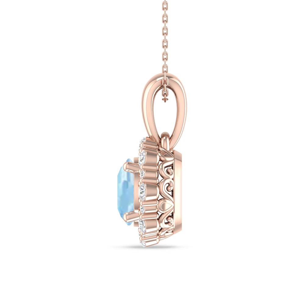 Rose Gold - Aquamarine