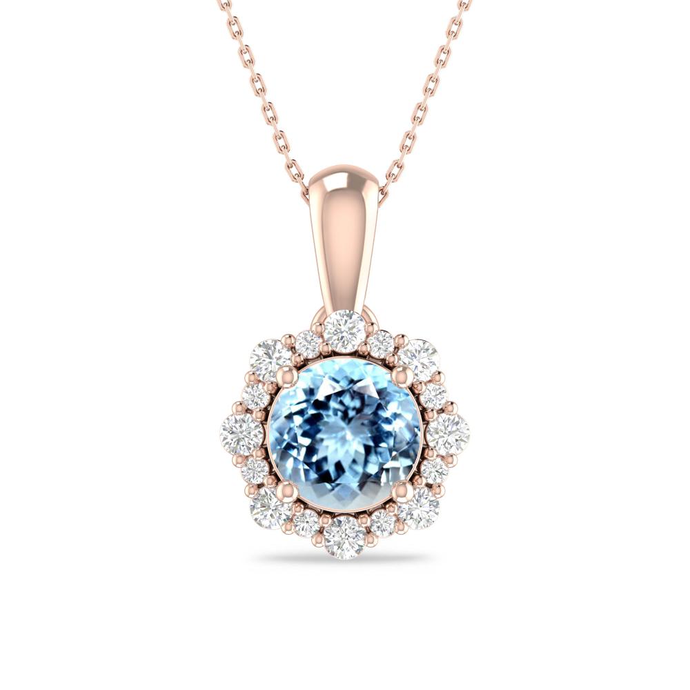 Rose Gold - Aquamarine