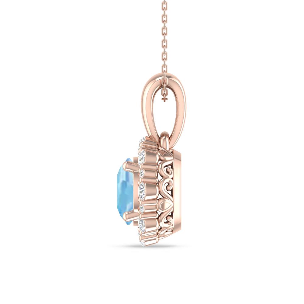 Rose Gold - Aquamarine