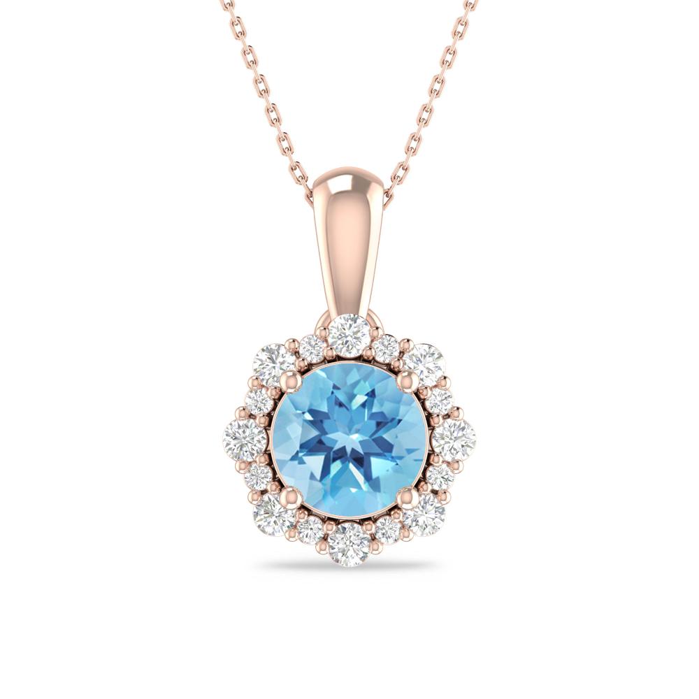 Rose Gold - Blue Topaz
