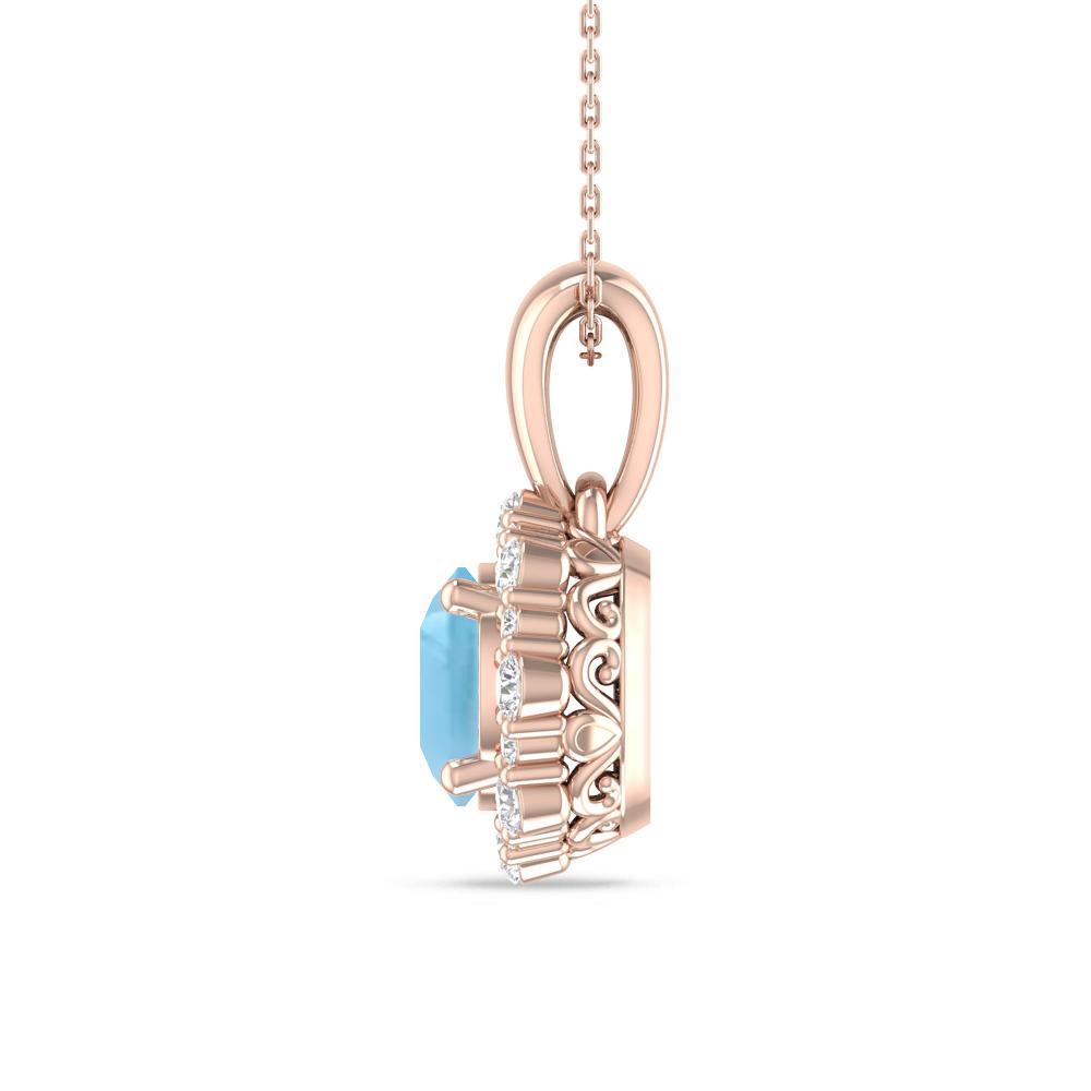 Rose Gold - Blue Topaz