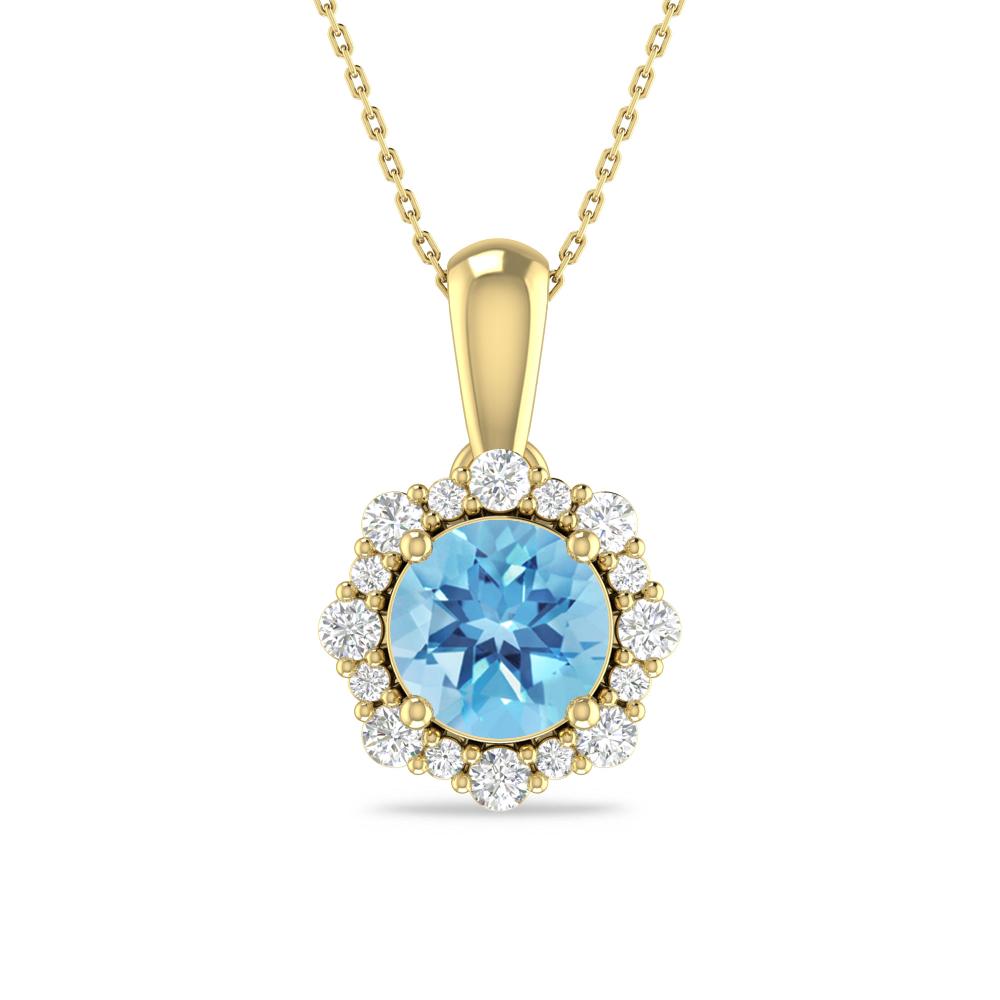 Yellow Gold - Blue Topaz
