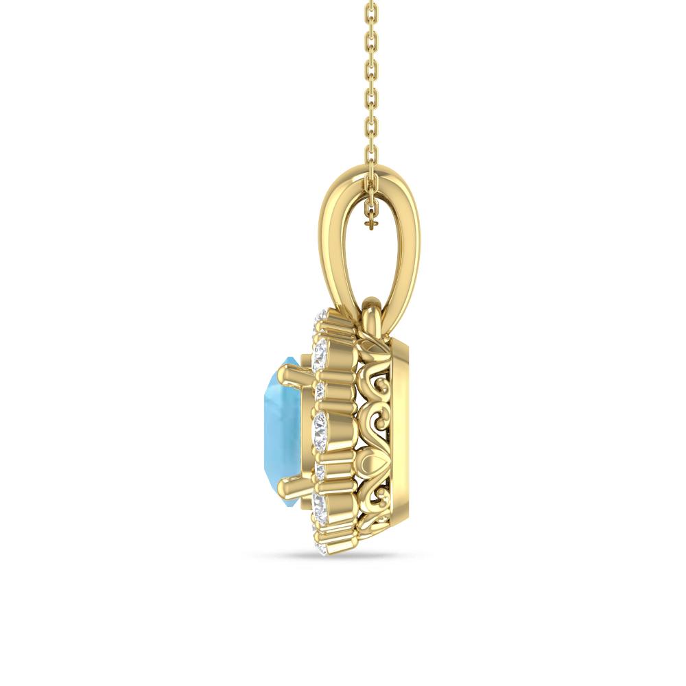 Yellow Gold - Blue Topaz