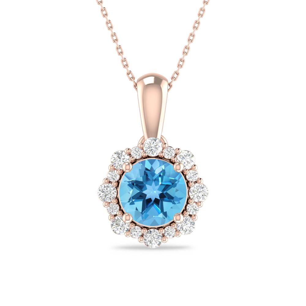 Rose Gold - Blue Topaz