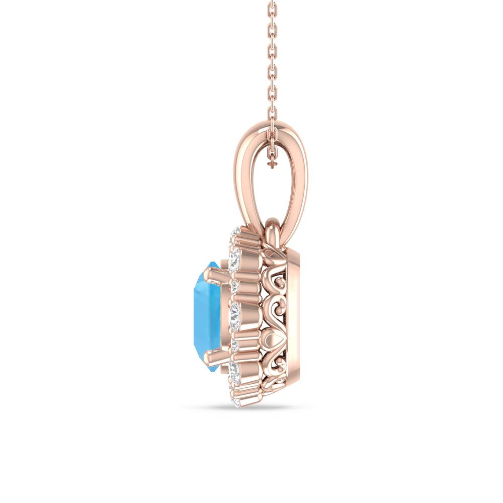 Rose Gold - Blue Topaz