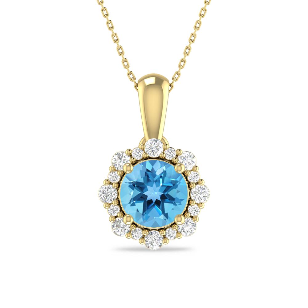 Yellow Gold - Blue Topaz