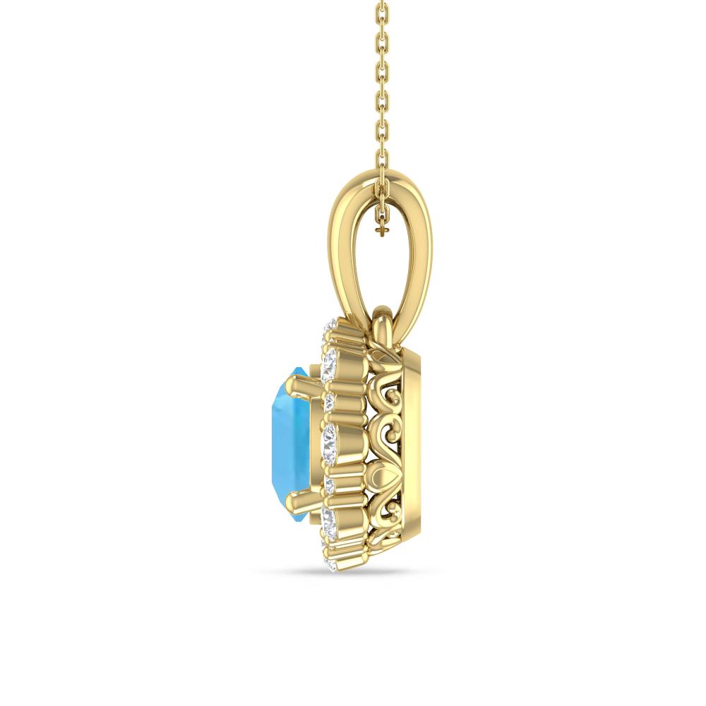 Yellow Gold - Blue Topaz